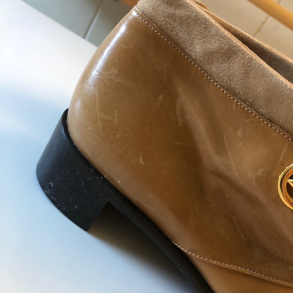 BOTTICELLI Tan Unisex Leather Pointy Toe Women’s size 37 Booties - Picture 9 of 10